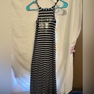 Striped Black and White Kids Casual Dress